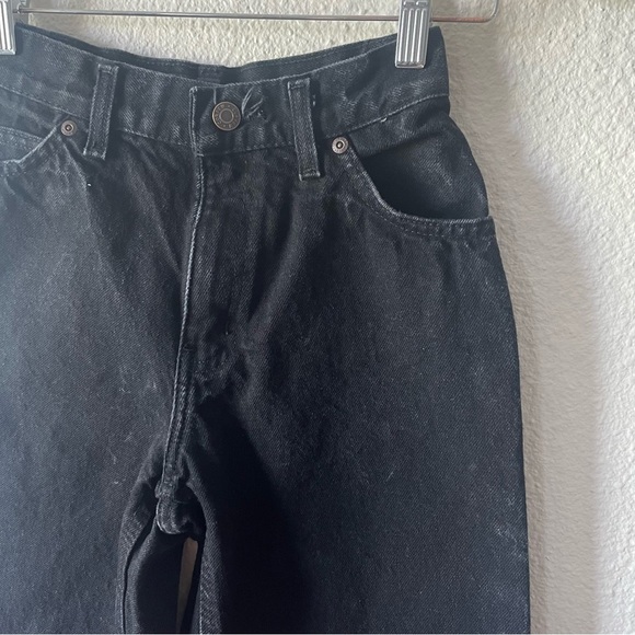 Vintage Curfew Tapered Jeans Girls 14 Slim (23x26) Black Distressed Cotton - Picture 5 of 16